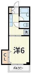 矢付ハイツ 1Kの間取図画像