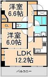 カーサ・ドルチェ 2LDKの間取図画像