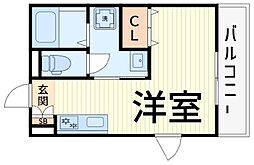 SCENE柴又B棟 B ワンルームの間取図画像