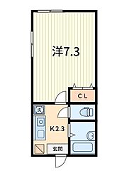 マートハイム高砂 1Kの間取図画像