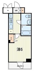 プレール・ドゥーク東京EAST 1Kの間取図画像