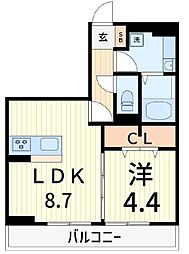 プライムメゾン 1LDKの間取図画像