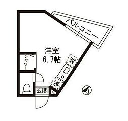 Cubekanamachi5 ワンルームの間取図画像