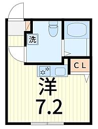 ヴィラート新柴又 1階ワンルームの間取り