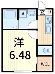 カーサ柴又 202 2階1Kの間取り