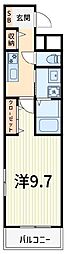 フルール　ベール 203 2階1Kの間取り