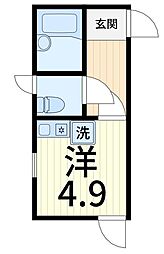 リブ亀有 204 2階ワンルームの間取り