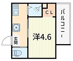MELLAS京成小岩II 1Kの間取図画像