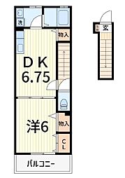 レガロ南水元 1DKの間取図画像