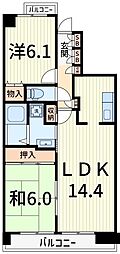 コンフォートパレス 2LDKの間取図画像