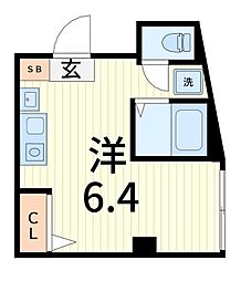 フラッツエム ワンルームの間取図画像