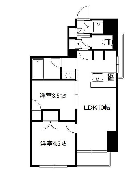 東京都台東区駒形2丁目(賃貸マンション2LDK・8階・41.59㎡)の写真 その2