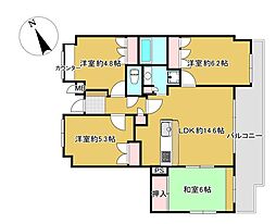 稲毛小中台サンハイツ 4LDKの間取図画像