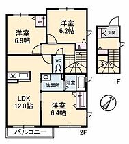 山口県山口市平井1388-1（賃貸アパート3LDK・2階・77.16㎡） その2