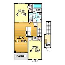 山口県山口市平井106-3（賃貸アパート2LDK・2階・59.58㎡） その2