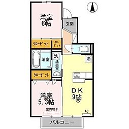 間取図画像 2DK