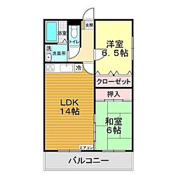サンシャトレ葵 2LDKの間取図画像