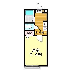 ディアスY.S. 1Kの間取図画像