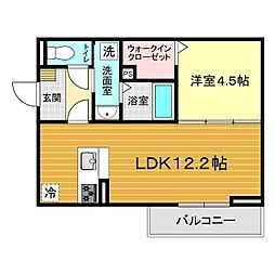 サンガーデン新山口 B 1LDKの間取図画像