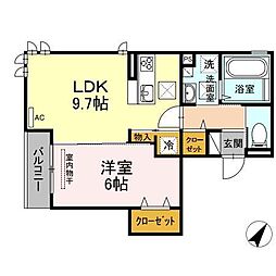PRESTIGEA72A 1LDKの間取図画像