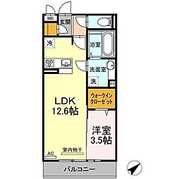 メゾン・ド・シミズ 1LDKの間取図画像
