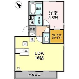 リビングタウンふしのがわ 1LDKの間取図画像