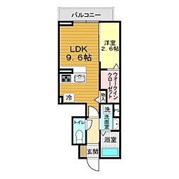 アンビシャス山口中央 1LDKの間取図画像