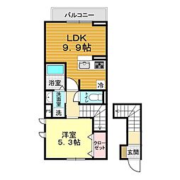 アンビシャス山口中央 1LDKの間取図画像
