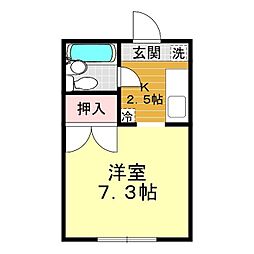 メゾンパンプキン 1Kの間取図画像