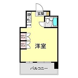 リーベンアルデバラン日企ビルヂィング ワンルームの間取図画像
