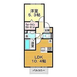 マリースプリングA 1LDKの間取図画像