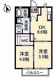 ハイツDAIKI 2DKの間取図画像