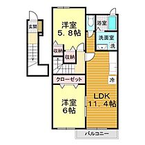 山口県山口市大内千坊3丁目20-38（賃貸アパート2LDK・2階・55.49㎡） その2