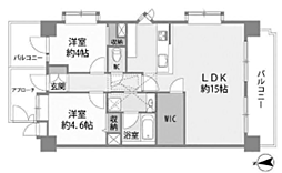 ライオンズマンション芦花公園 2LDKの間取図画像