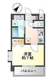 京王線 多磨霊園駅 徒歩8分の賃貸マンション 3階1Kの間取り