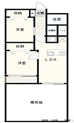 小金井第2コーポラス 2LDKの間取図画像
