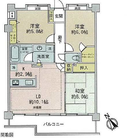 間取り コニファーコート稲城 3階/-
