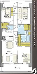 グランプラド国分寺 3LDKの間取図画像