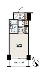 メインステージ多摩川駅前 1Kの間取図画像