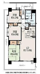 ダイアパレス聖蹟桜ケ丘 3LDKの間取図画像