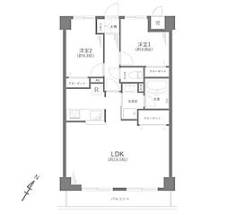 グランパーク深沢 2LDKの間取図画像