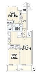 コスモ永山 2LDKの間取図画像