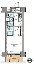 ラグゼナ秋葉原 8階1Kの間取り
