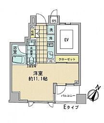 アズ日本橋人形町 ワンルームの間取図画像