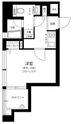 プレール・ドゥーク銀座東 1Kの間取図画像