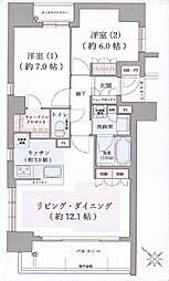 ワコーレ神戸みなと元町 2LDKの間取図画像
