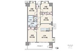 メロディーハイム水元公園弐番館 4LDKの間取図画像