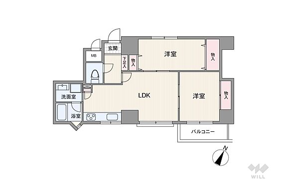間取りは専有面...