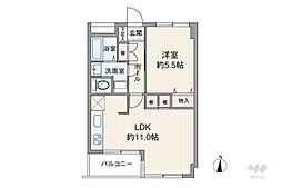 立川金町マンション 1LDKの間取図画像