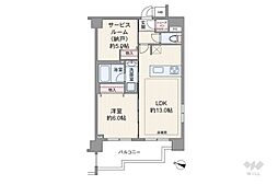 ミルーナヒルズ西新井 1SLDKの間取図画像